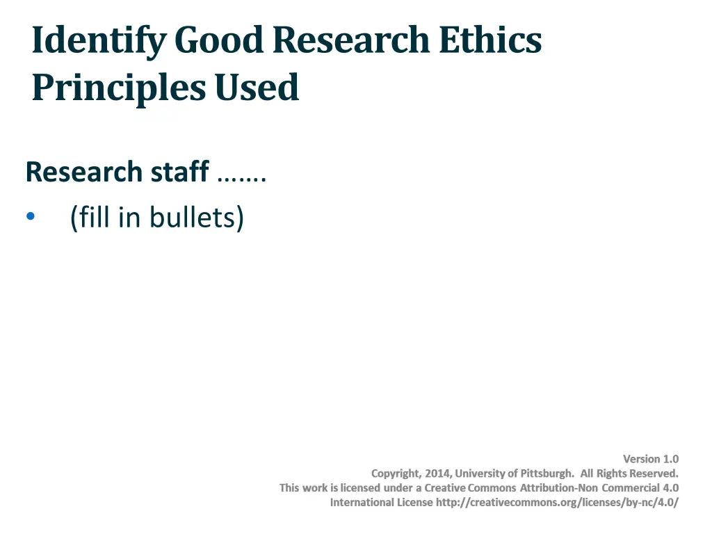 identify good research ethics principles used
