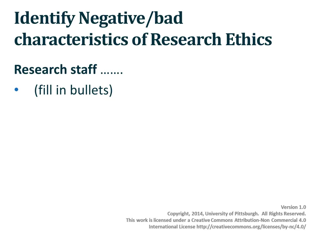 identify negative bad characteristics of research