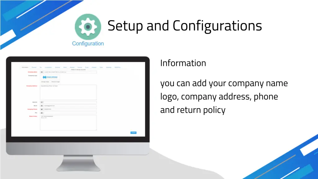 setup and configurations