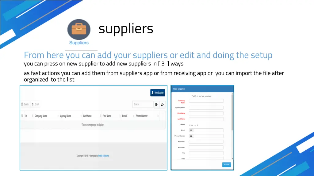 suppliers