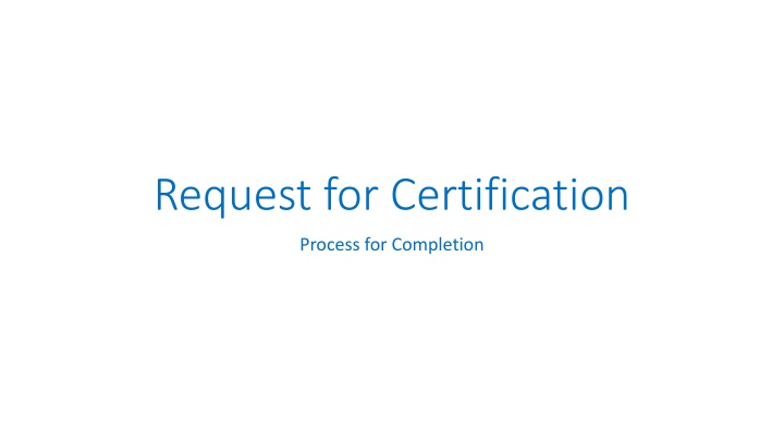 request for certification