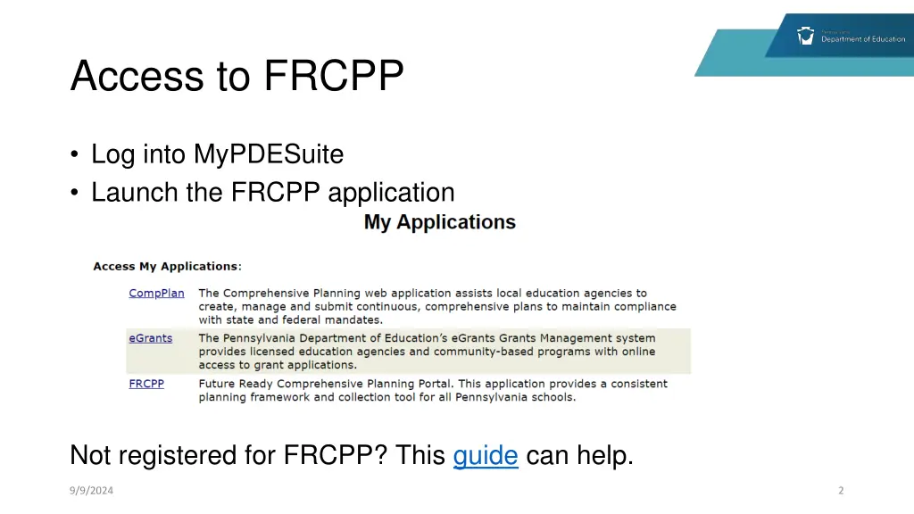 access to frcpp