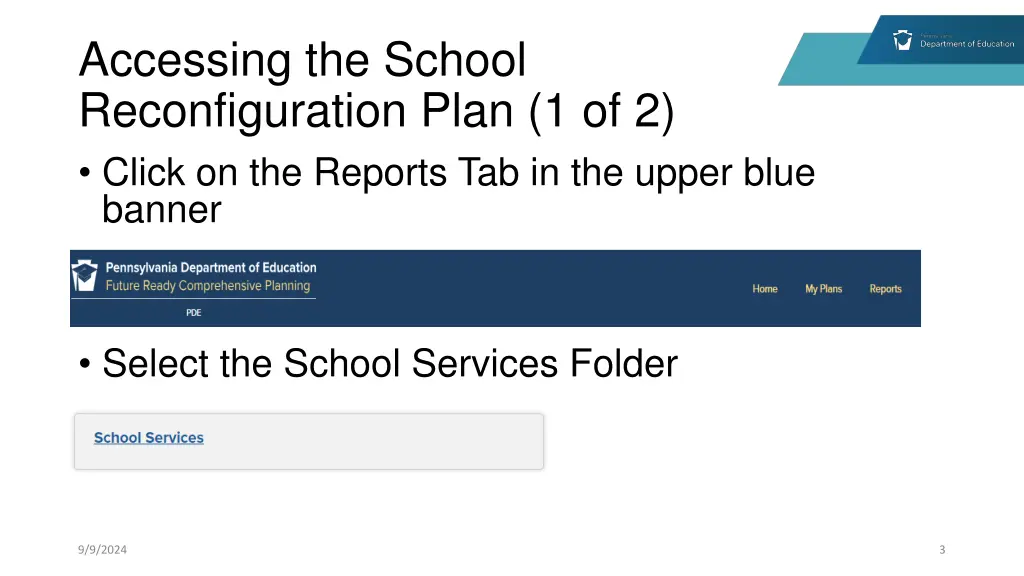 accessing the school reconfiguration plan