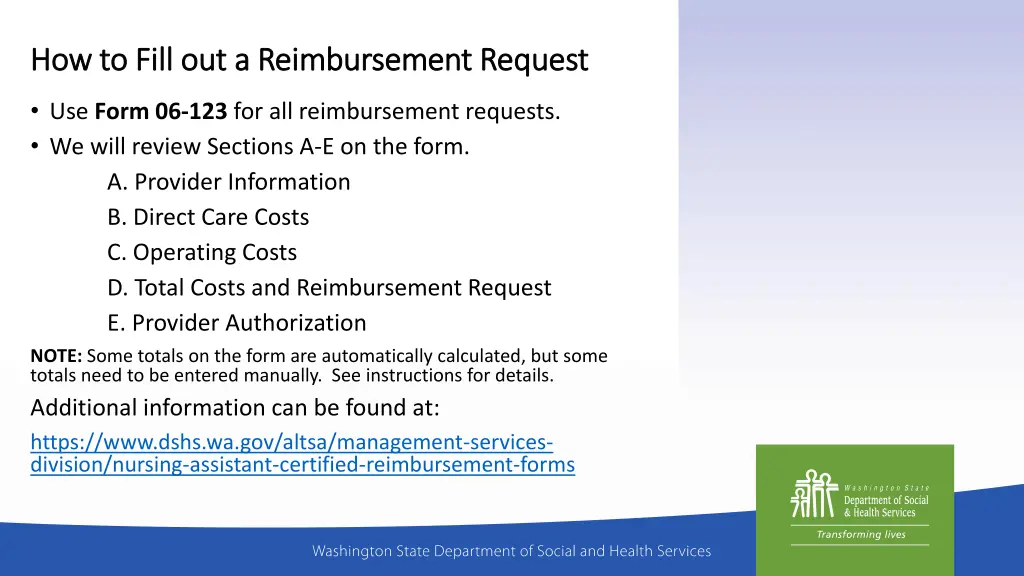 how to fill out a reimbursement request