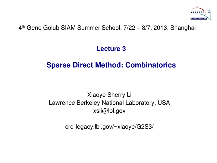 4 th gene golub siam summer school 7 22 8 7 2013