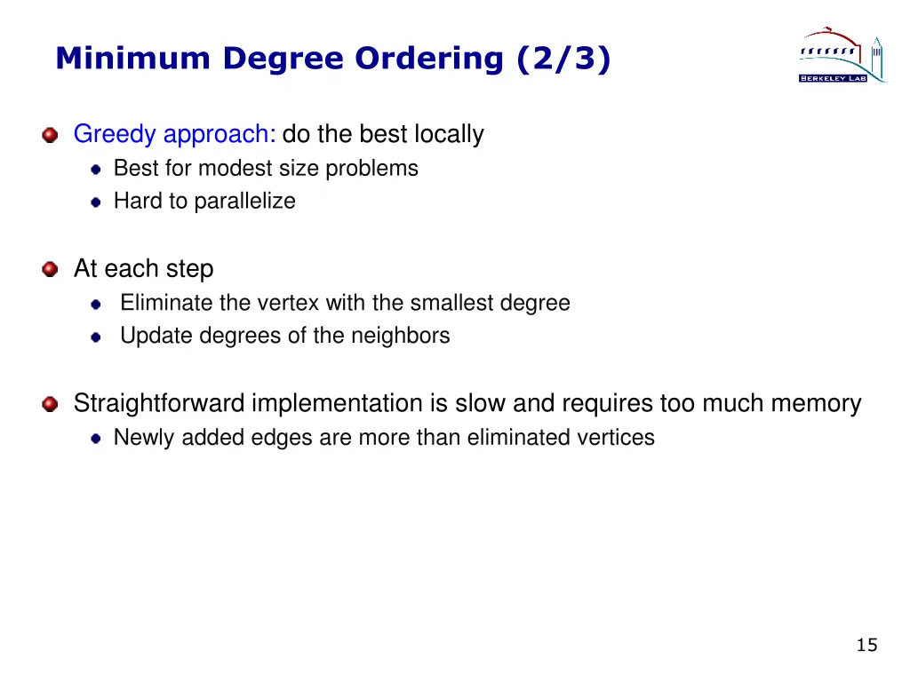 minimum degree ordering 2 3