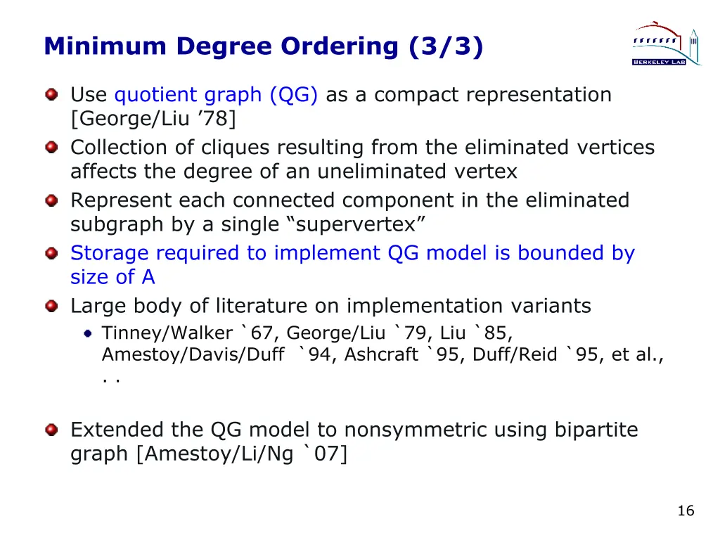 minimum degree ordering 3 3