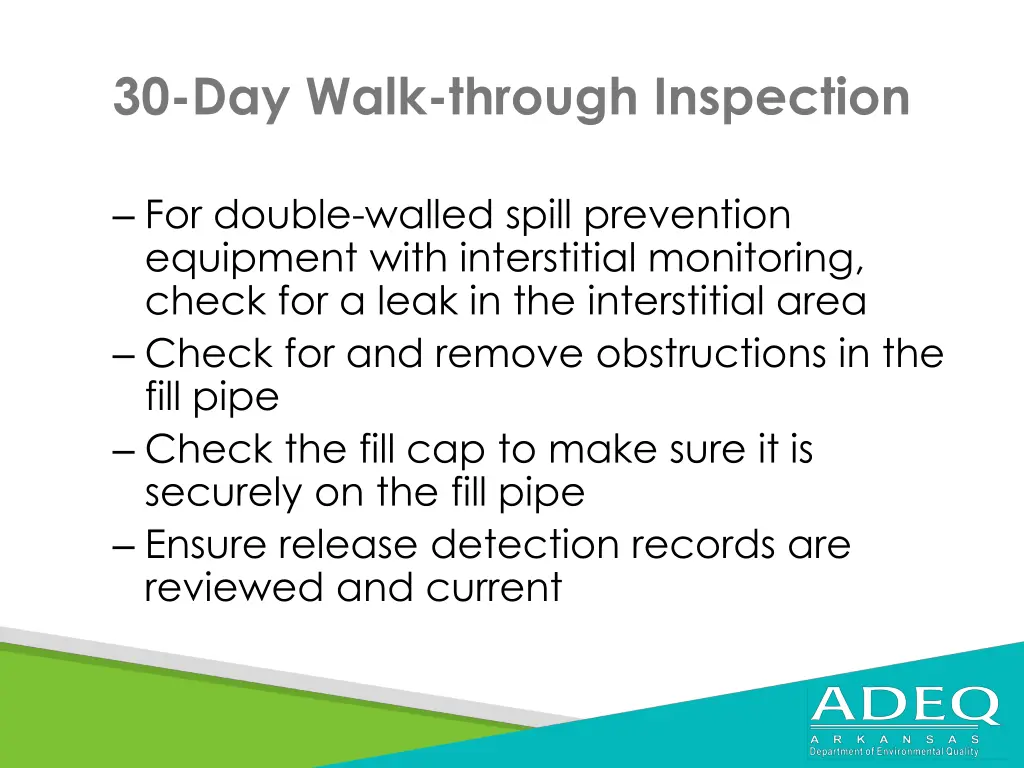 30 day walk through inspection 1