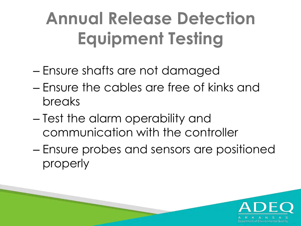 annual release detection equipment testing 1