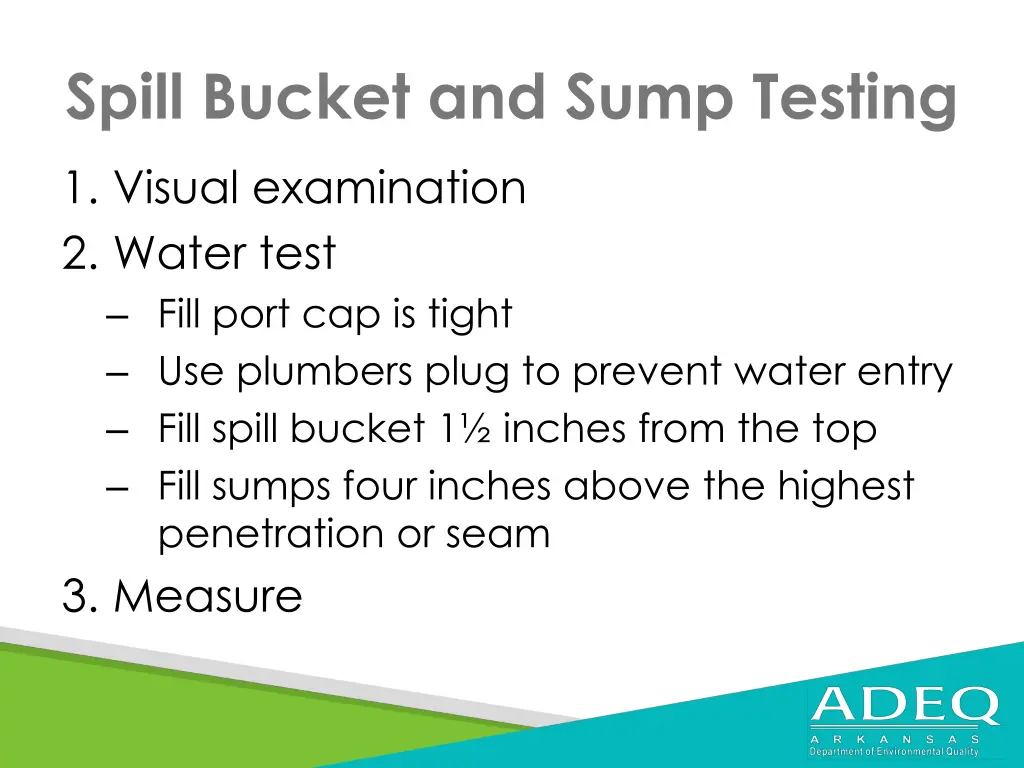 spill bucket and sump testing 1