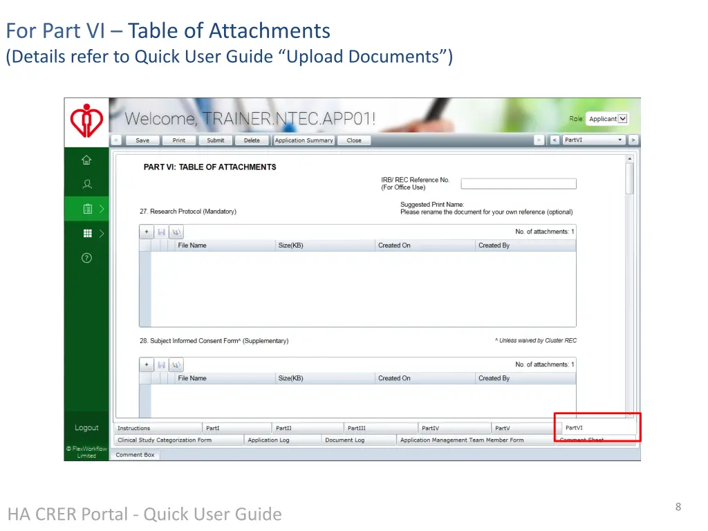 for part vi table of attachments details refer