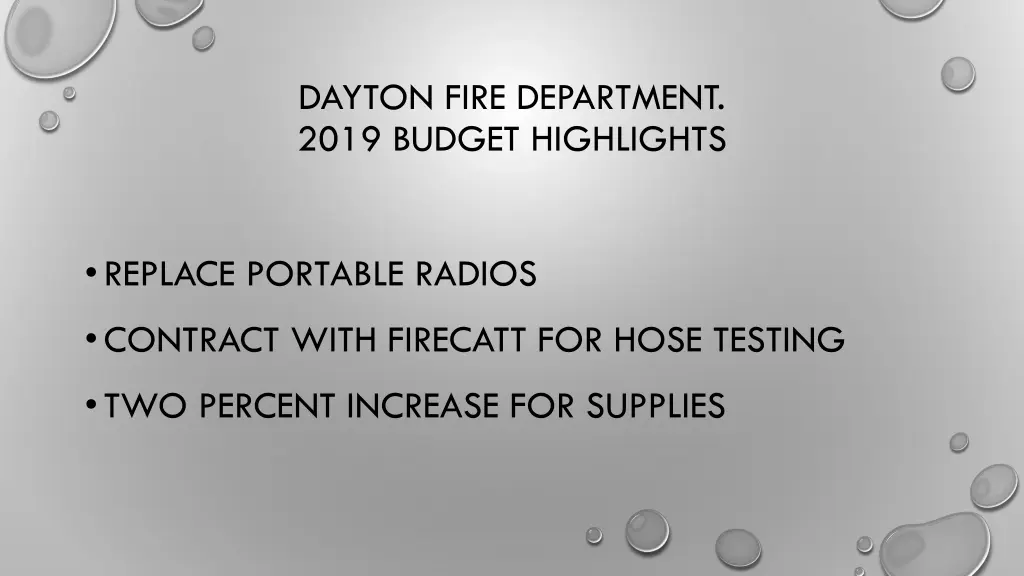 dayton fire department 2019 budget highlights