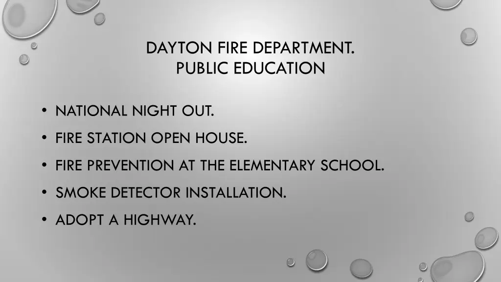 dayton fire department public education