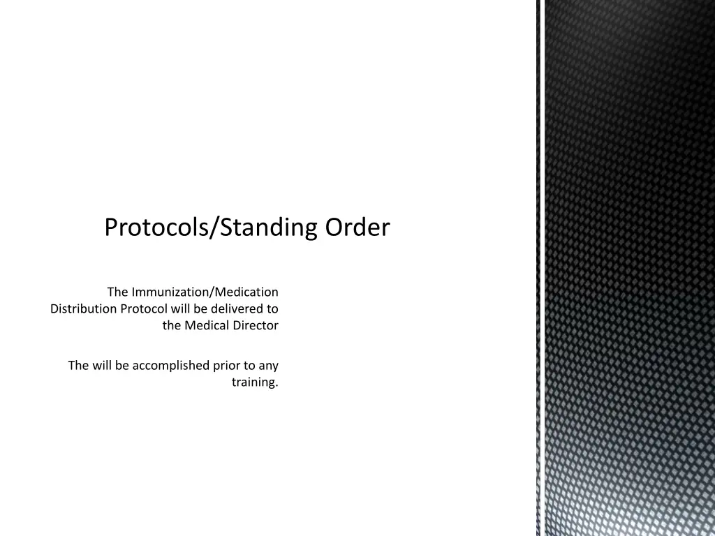 protocols standing order