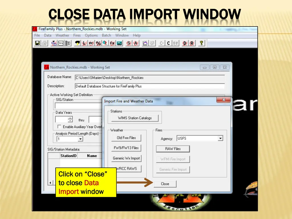 close data import window close data import window