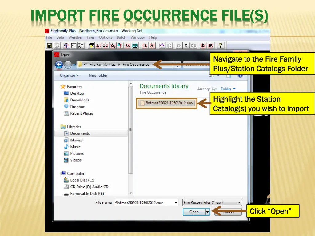 import fire occurrence file s import fire 2