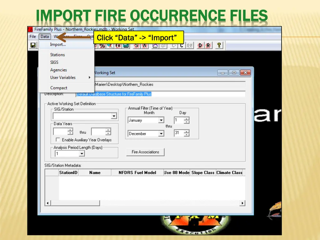 import fire occurrence files import fire