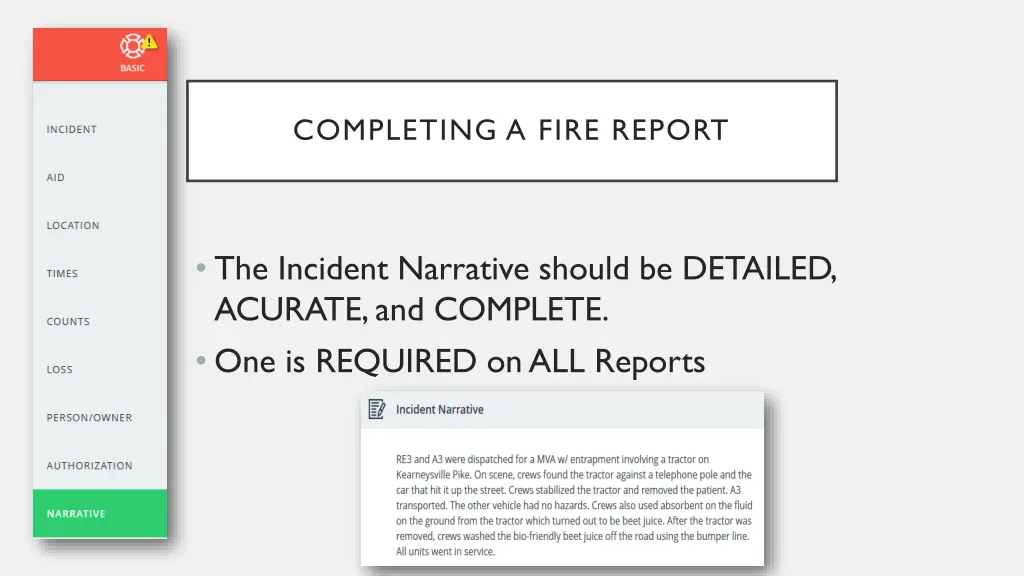 completing a fire report 10