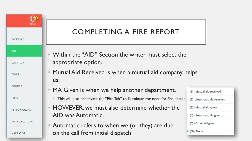 completing a fire report 3