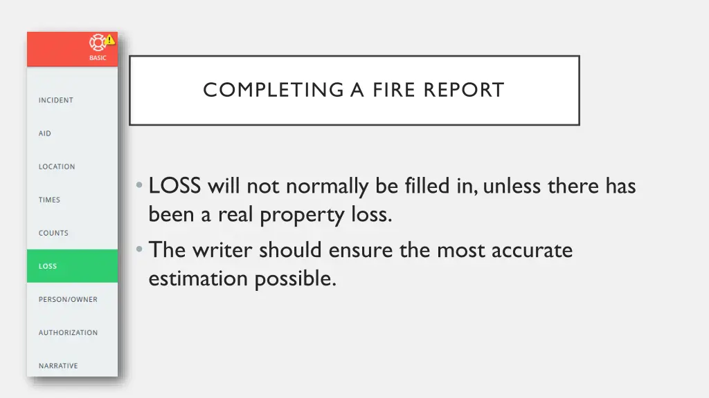 completing a fire report 7