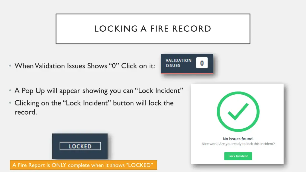 locking a fire record 1