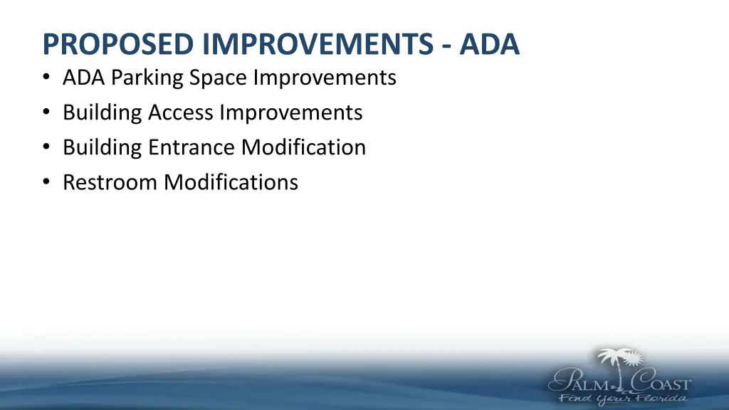 proposed improvements ada ada parking space