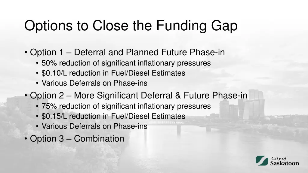 options to close the funding gap