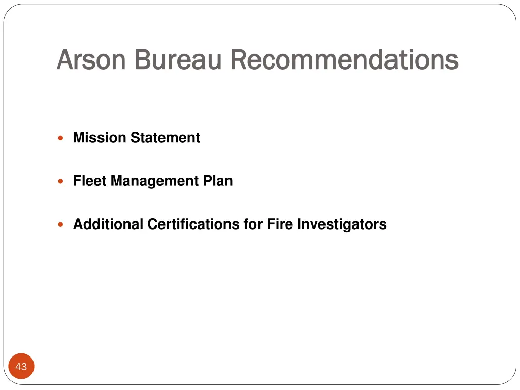 arson bureau recommendations arson bureau