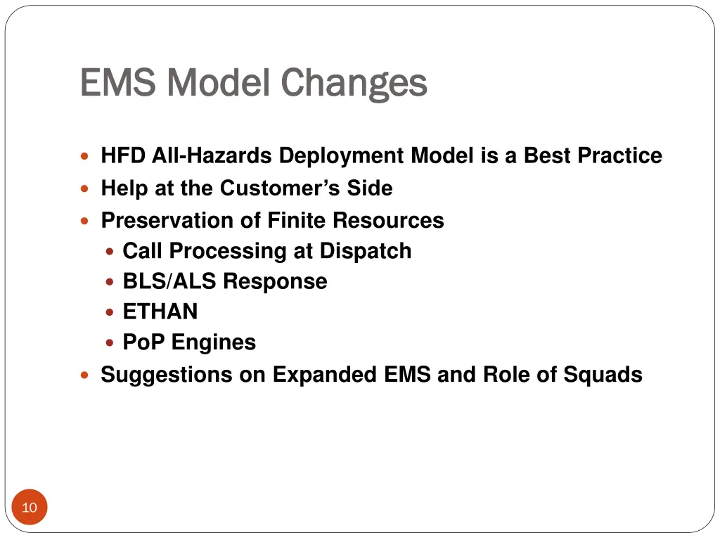 ems model changes ems model changes