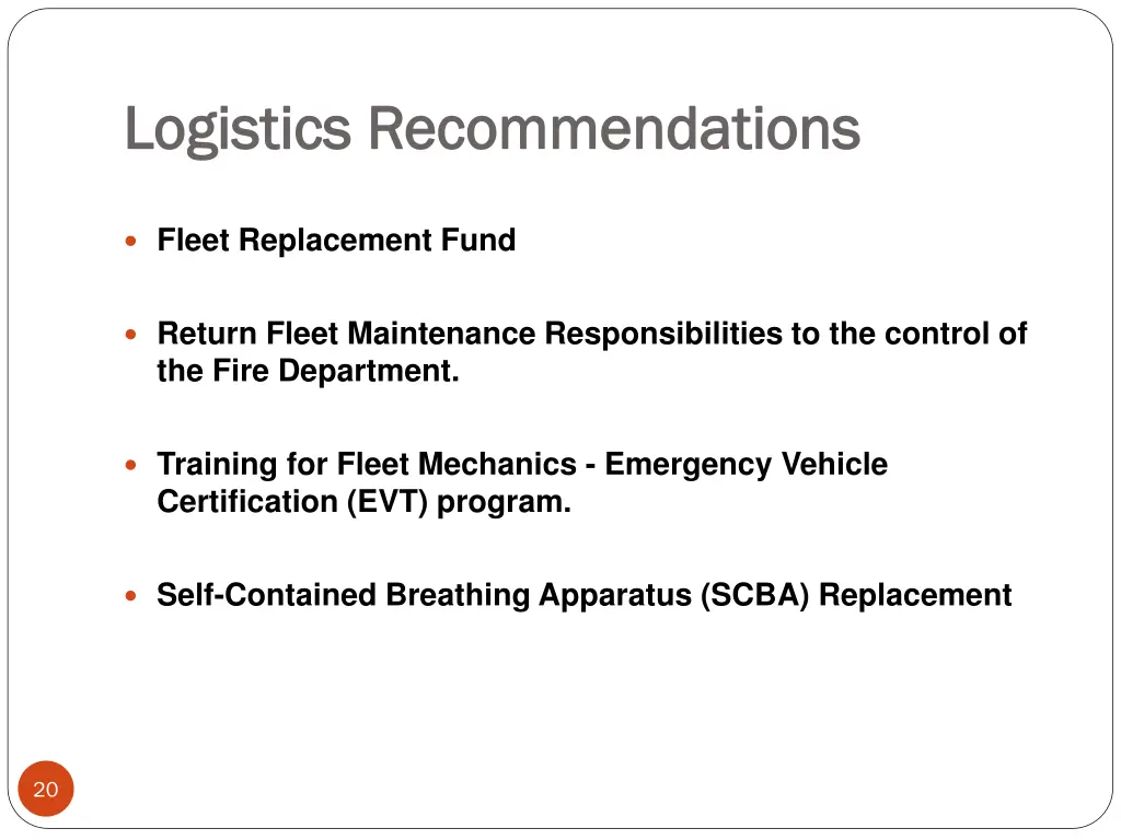 logistics recommendations logistics