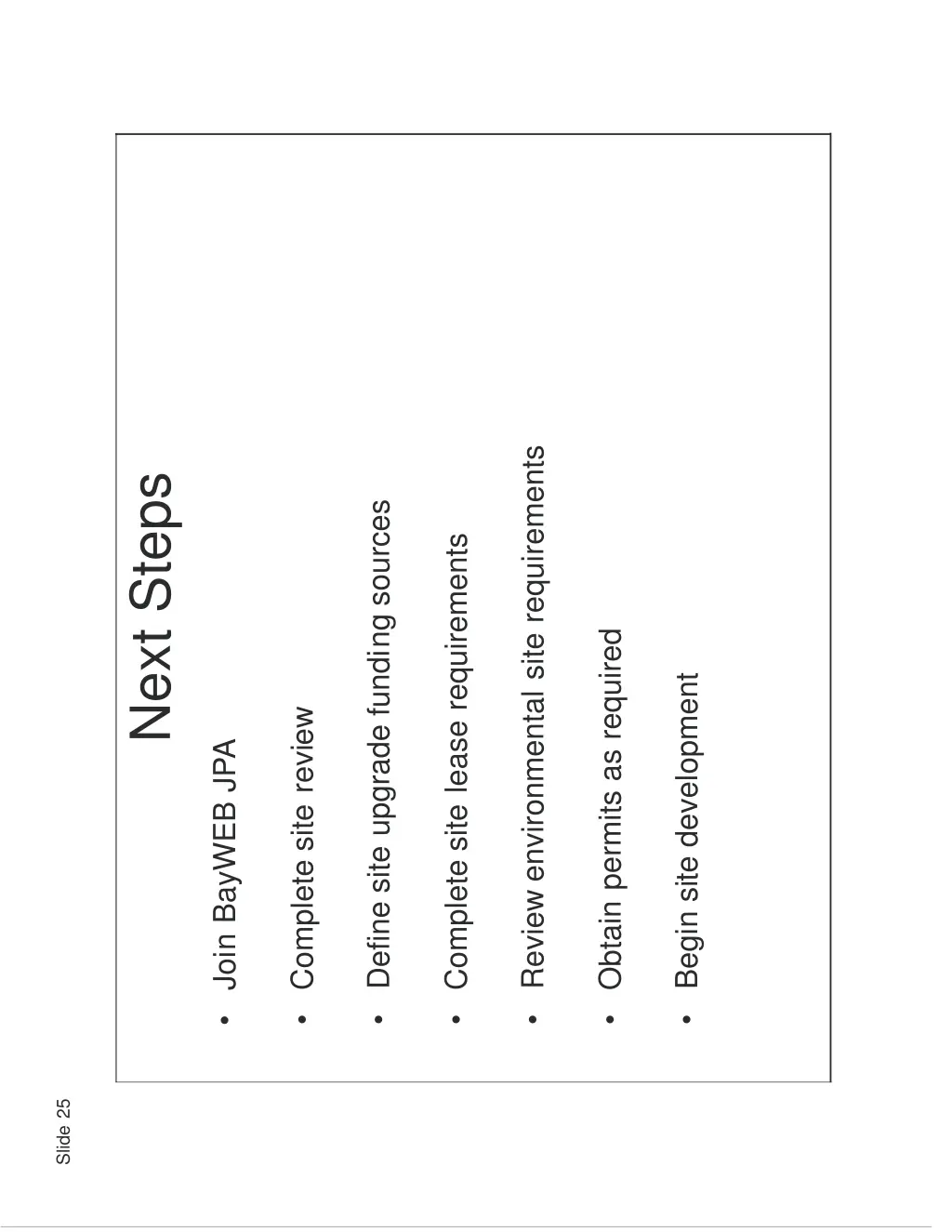 review environmental site requirements