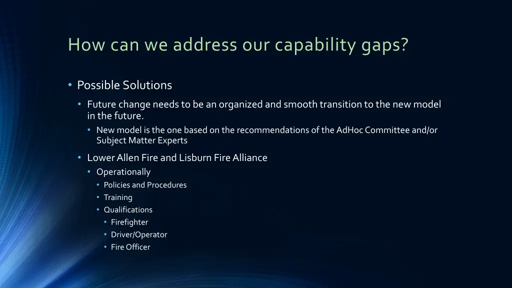 how can we address our capability gaps 1