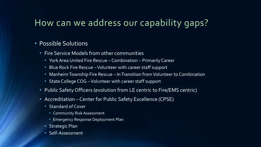 how can we address our capability gaps 2