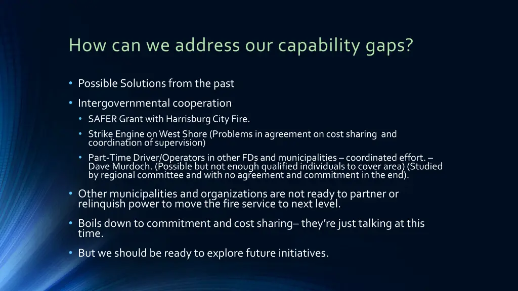 how can we address our capability gaps