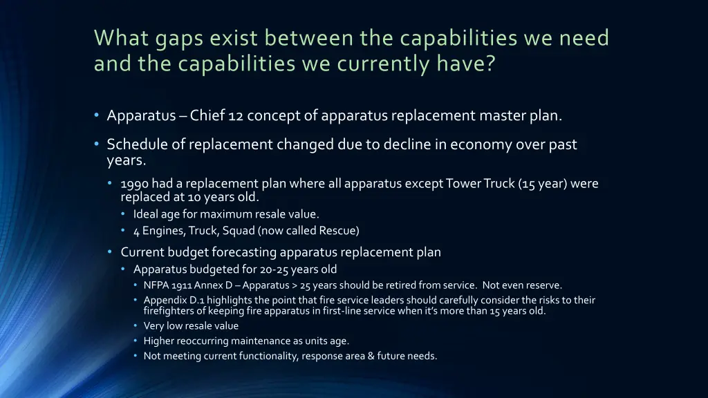 what gaps exist between the capabilities we need 10