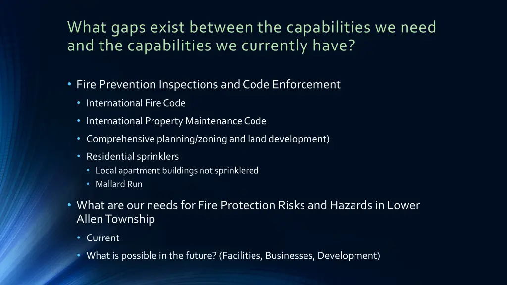 what gaps exist between the capabilities we need 18