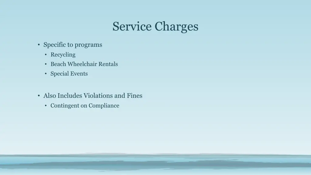 service charges