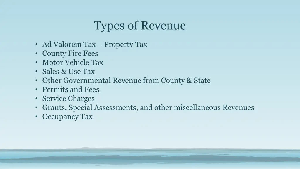 types of revenue