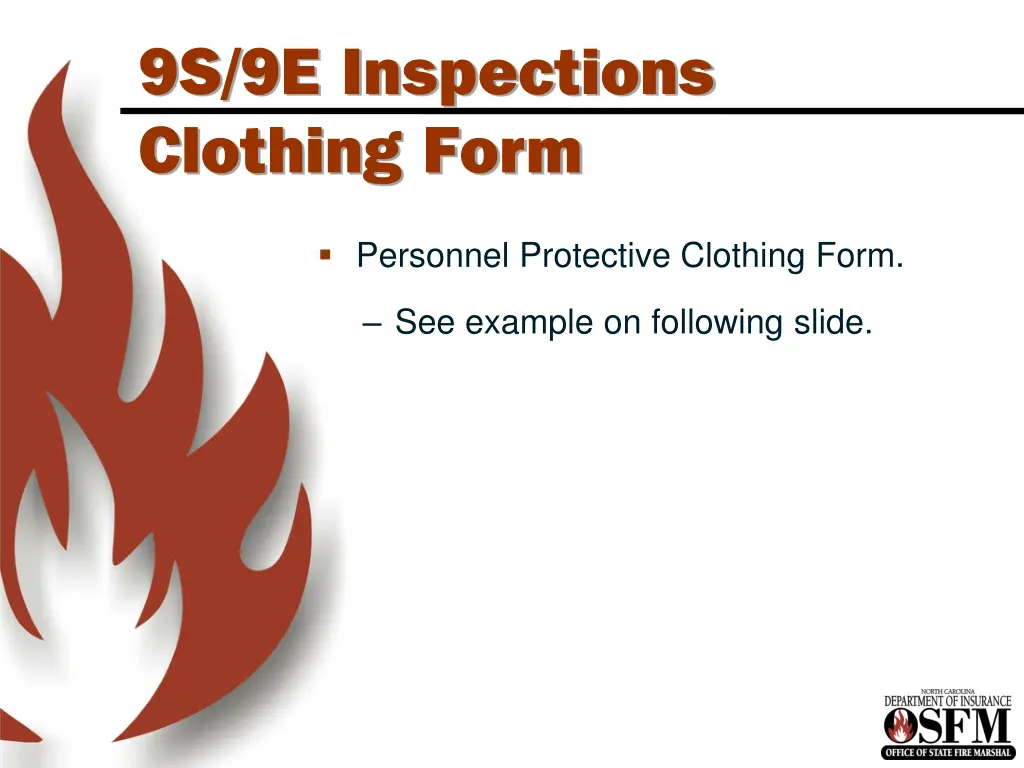 9s 9e inspections clothing form