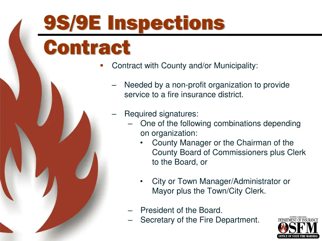 9s 9e inspections contract contract with county