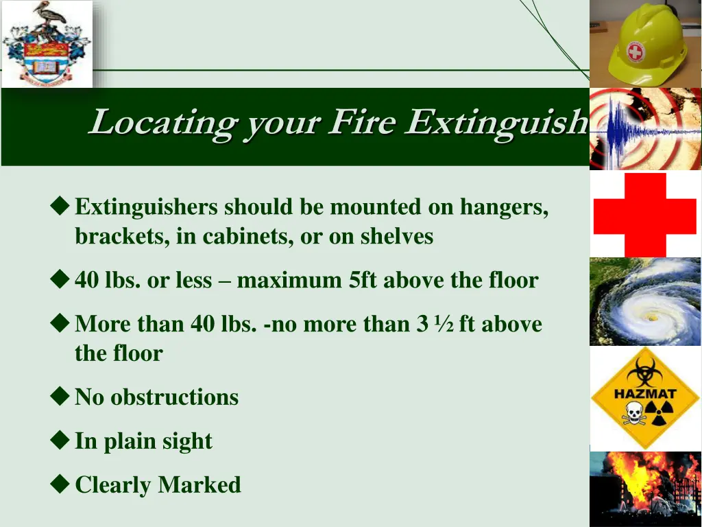 locating your fire extinguisher