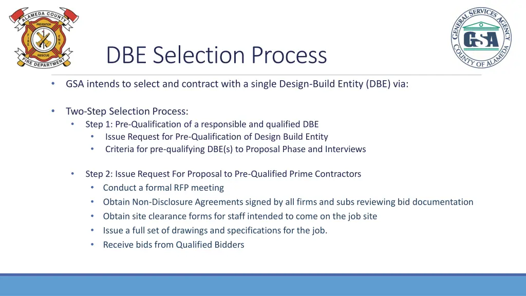 dbe selection process