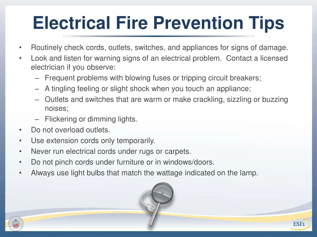 electrical fire prevention tips