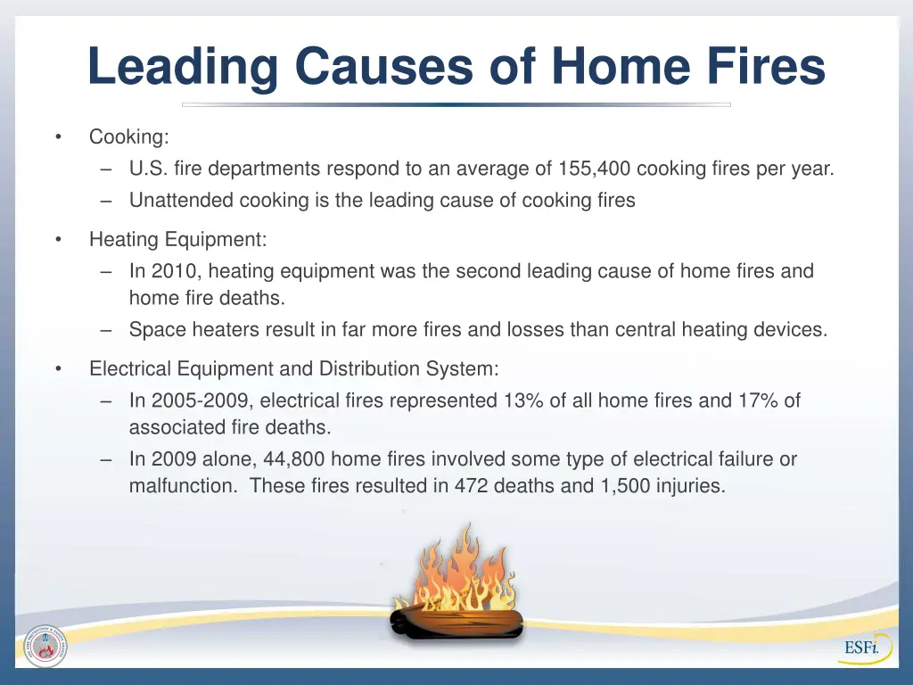 leading causes of home fires