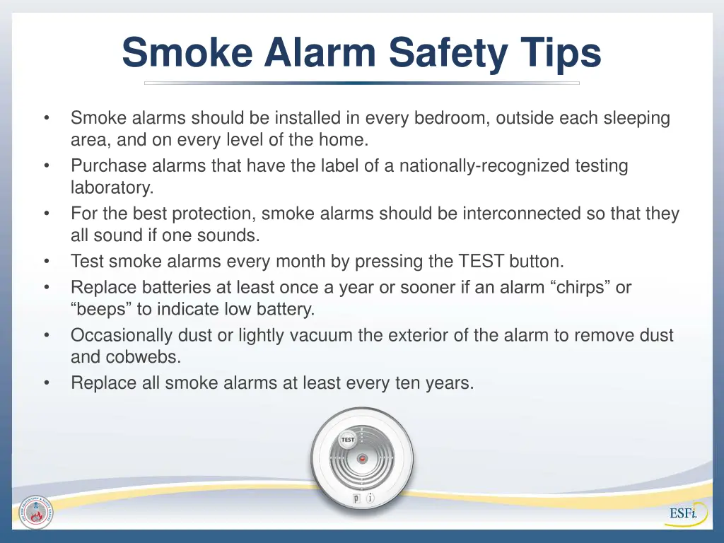 smoke alarm safety tips