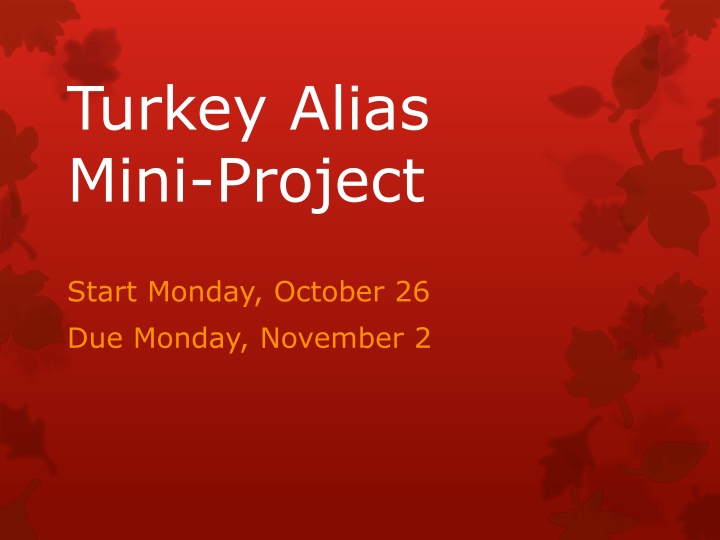 turkey alias mini project