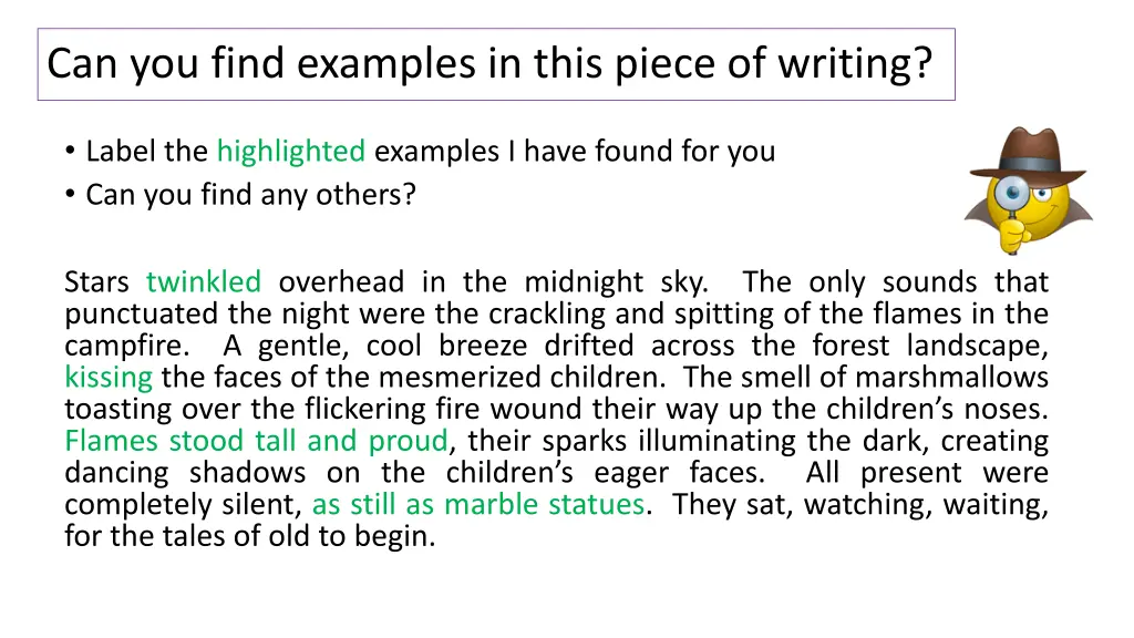 can you find examples in this piece of writing