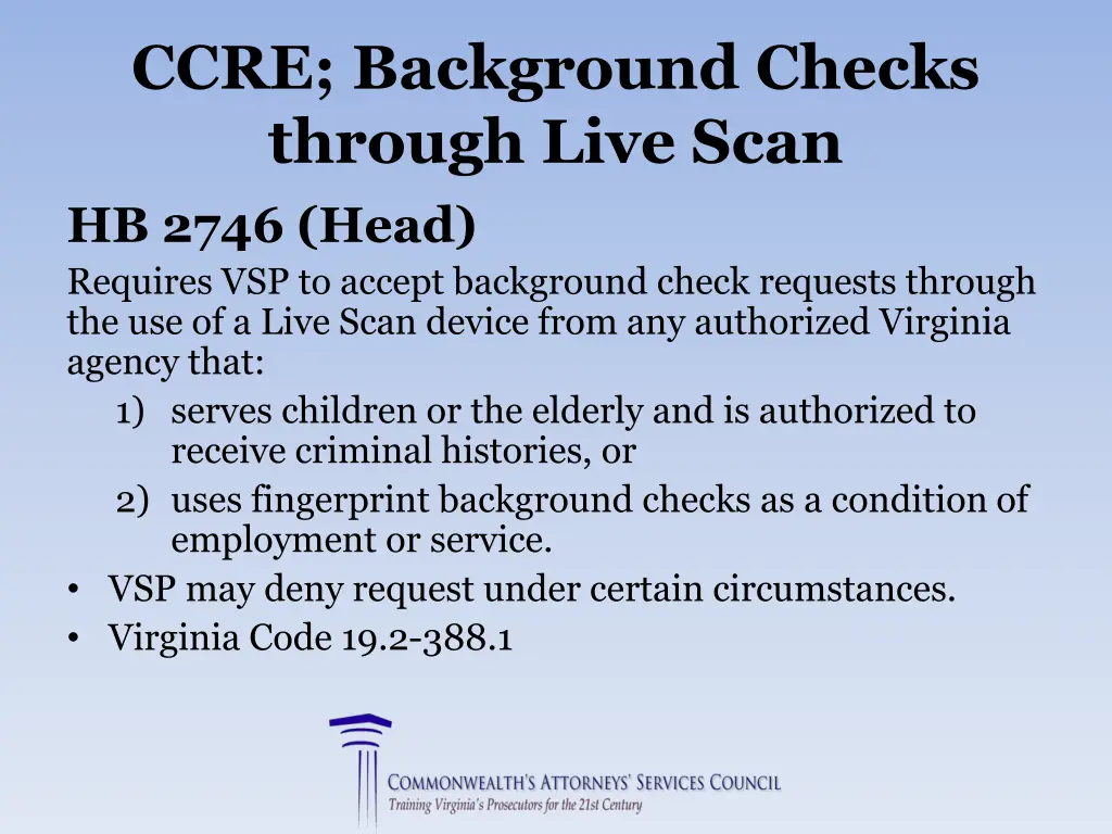 ccre background checks through live scan hb 2746