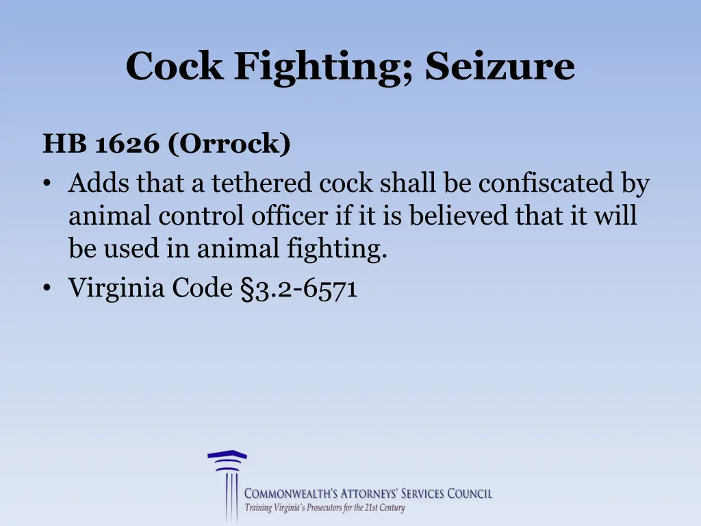 cock fighting seizure