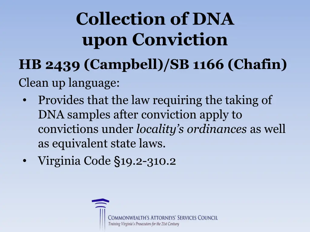 collection of dna upon conviction